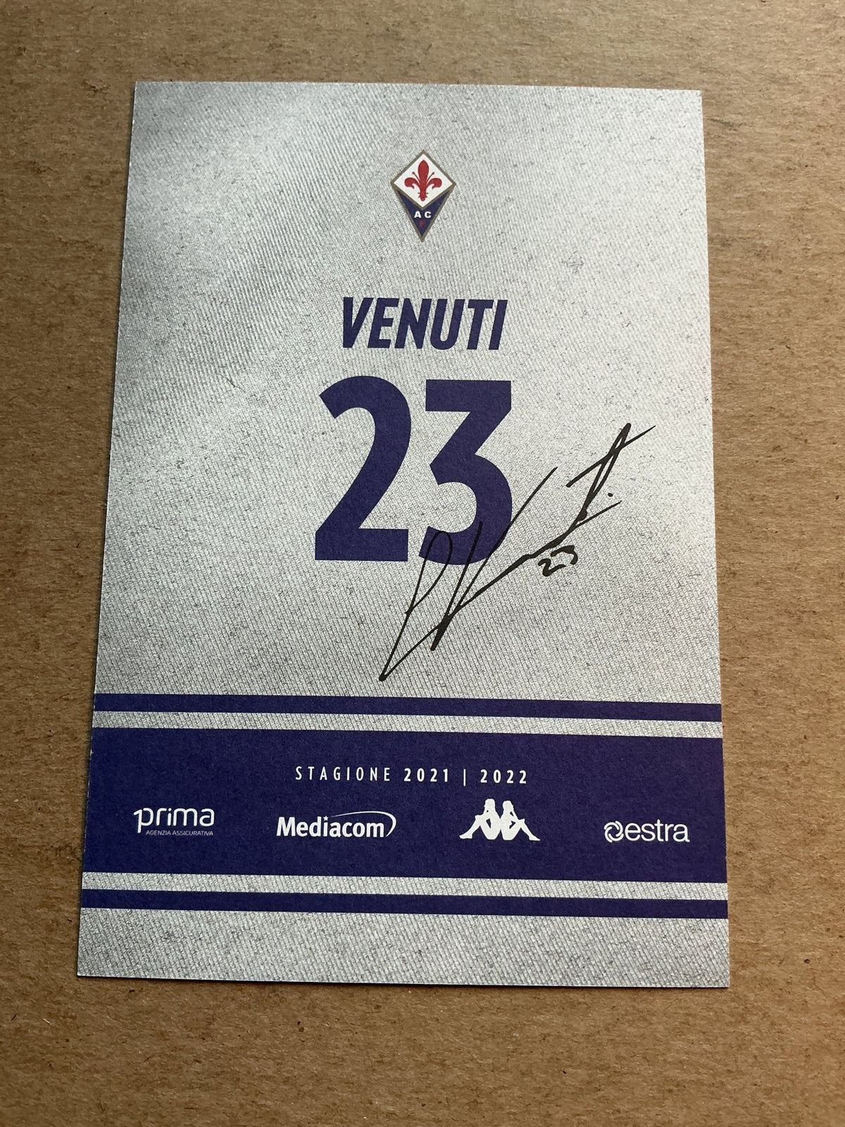 Lorenzo Venuti, Italy 🇮🇹 ACF Fiorentina 2021/22 hand signed - Autographs-World