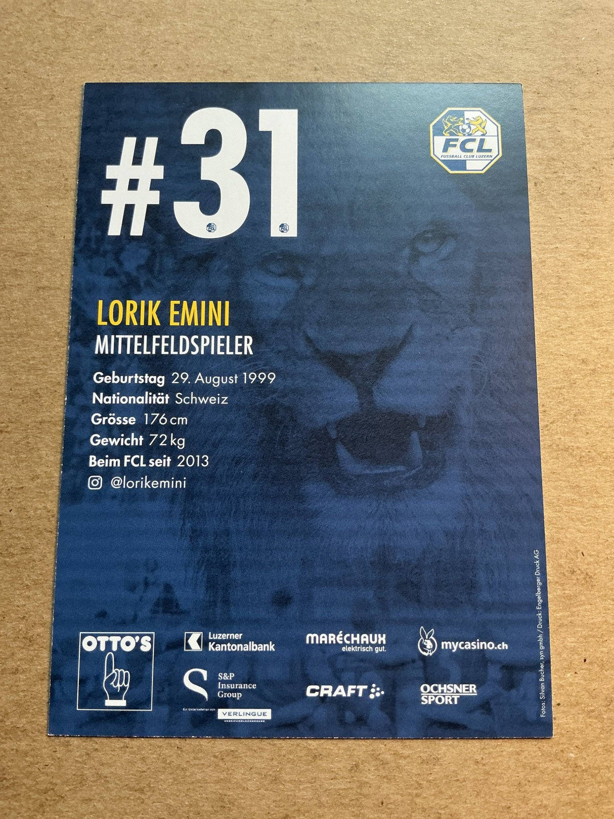 Lorik Emini, Switzerland 🇨🇭 FC Luzern 2020/21 hand signed - Autographs-World