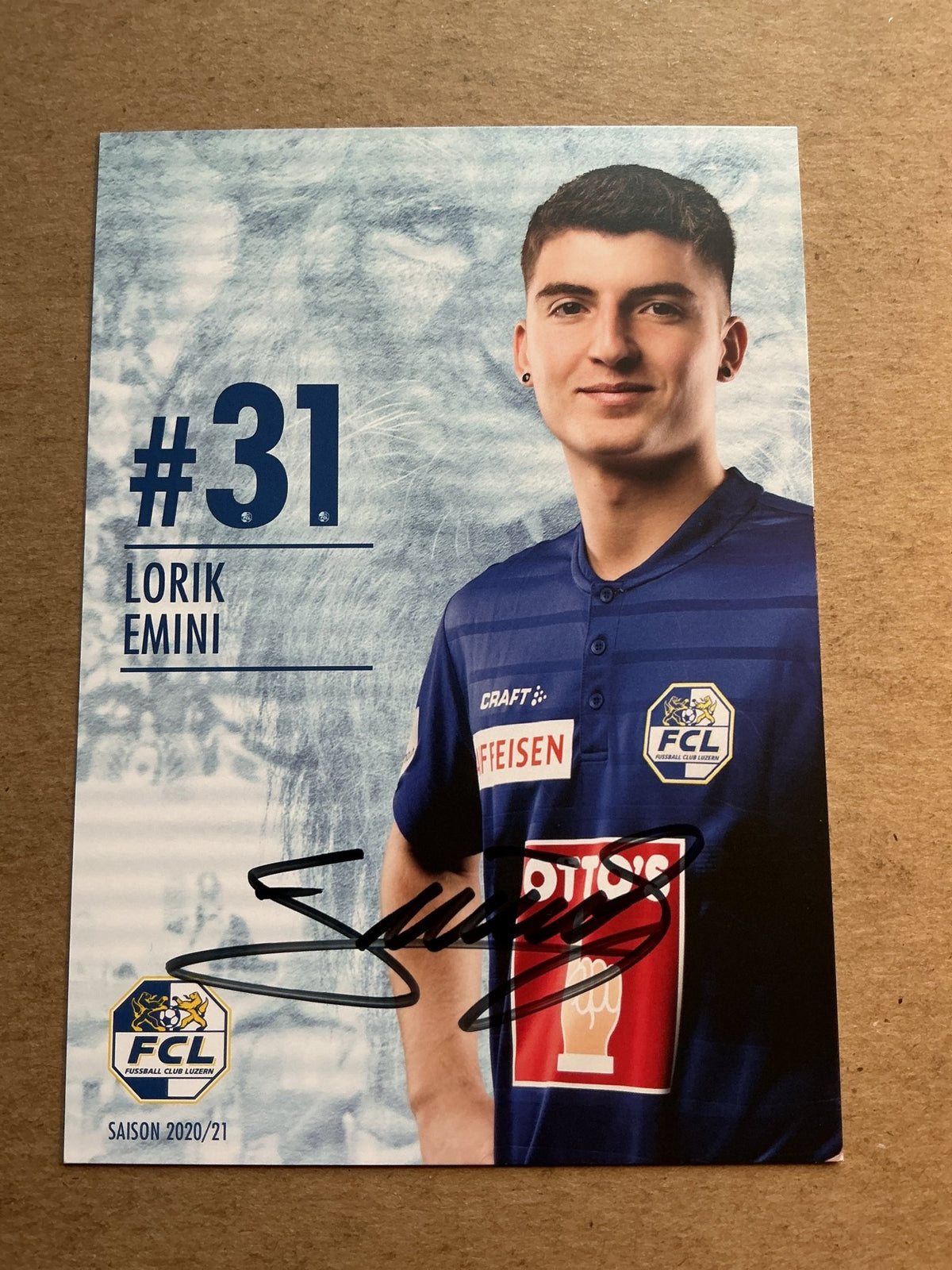Lorik Emini, Switzerland 🇨🇭 FC Luzern 2020/21 hand signed - Autographs-World