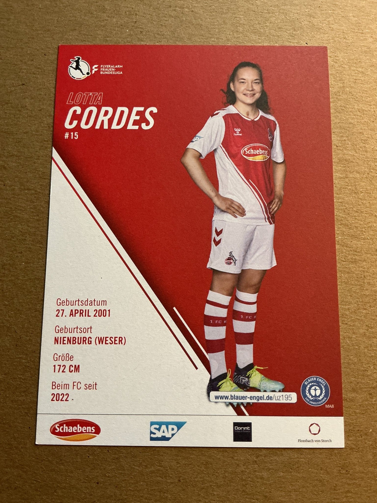 Lotta Cordes, Germany 🇩🇪 1.FC Köln 2022/23 hand signed - Autographs-World