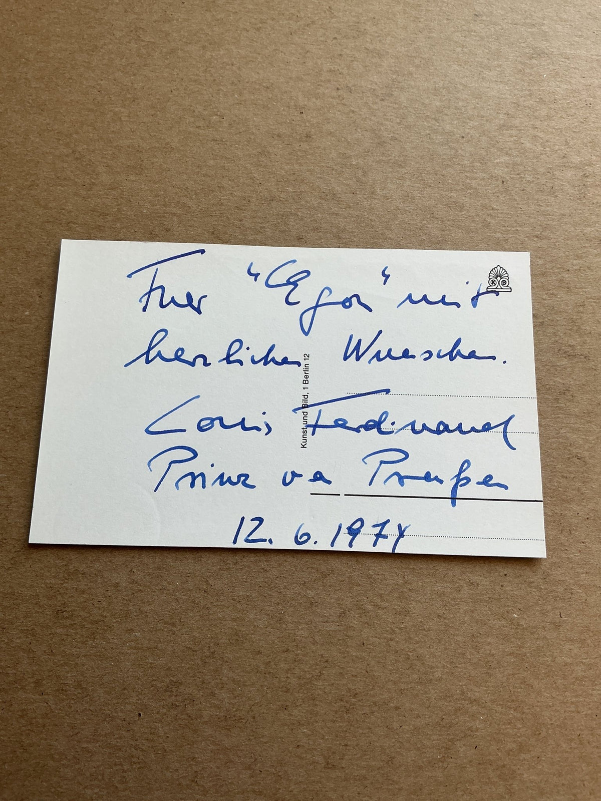 Louis Ferdinand, Germany 🇩🇪 Prince of Prussia Other hand signed - Autographs-World