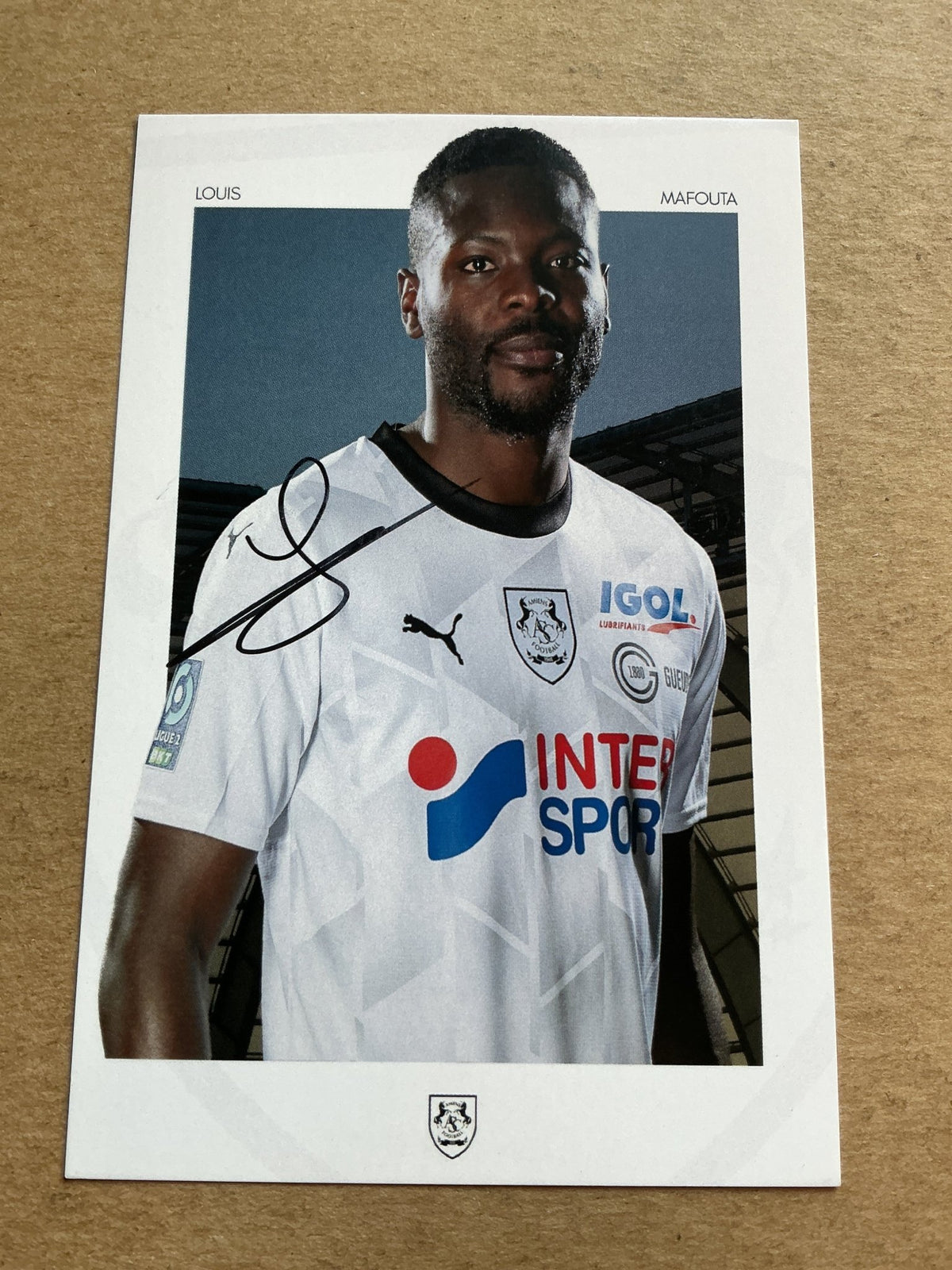 Louis Mafouta, Central African Republic 🇨🇫 Amiens SC 2023/24 hand signed - Autographs-World