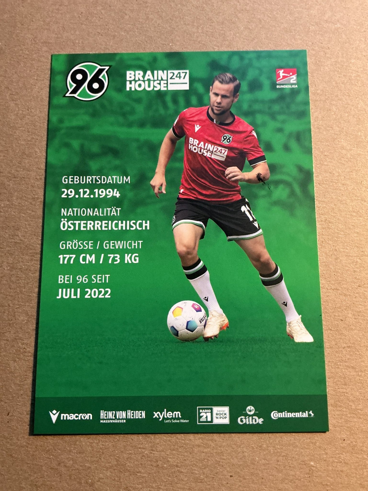 Louis Schaub, Austria 🇦🇹 Hannover 96 2023/24 hand signed - Autographs-World