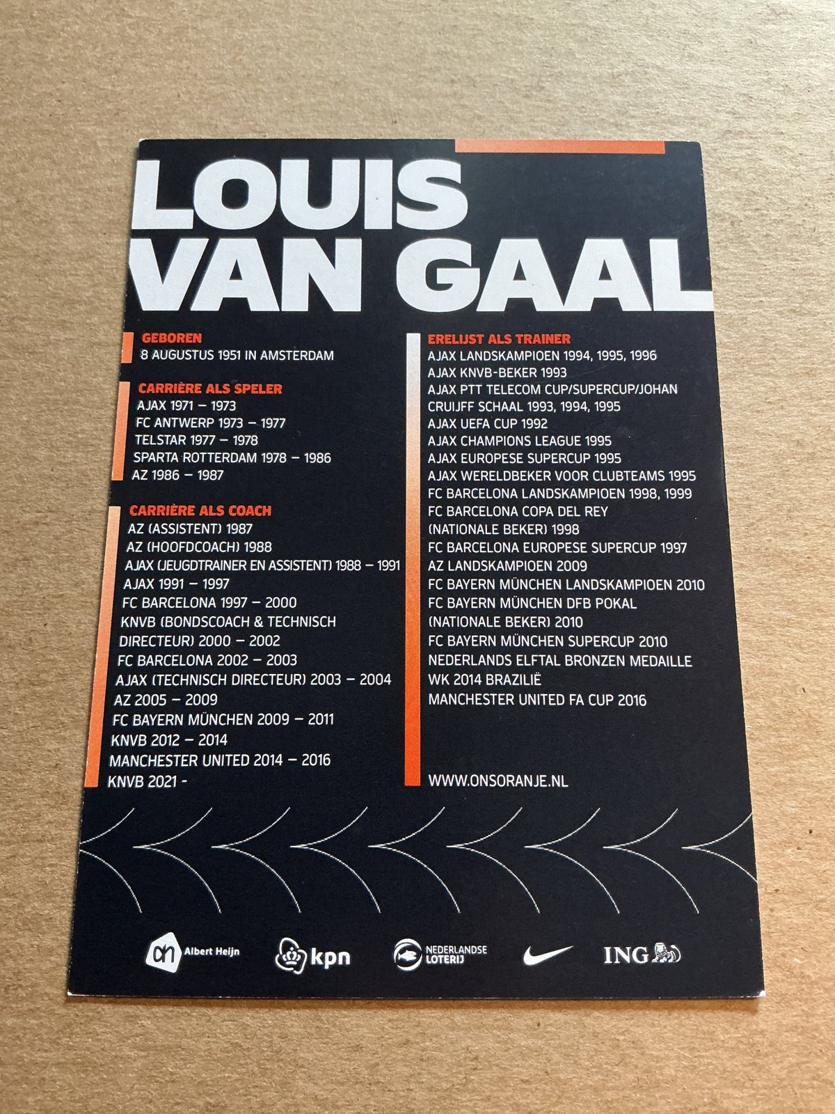 Louis van Gaal, Netherlands 🇳🇱 FIFA World Cup 2022 hand signed - Autographs-World