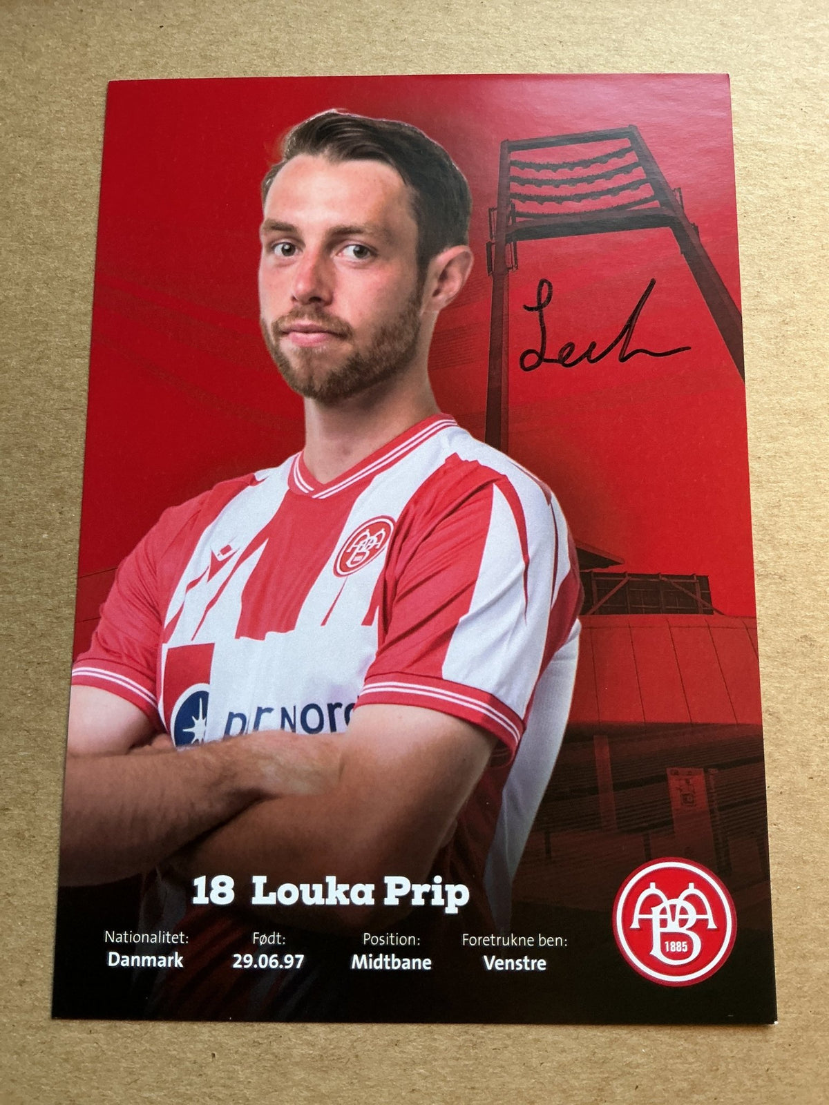 Louka Prip, Denmark 🇩🇰 Aalborg BK 2021/22 hand signed - Autographs-World