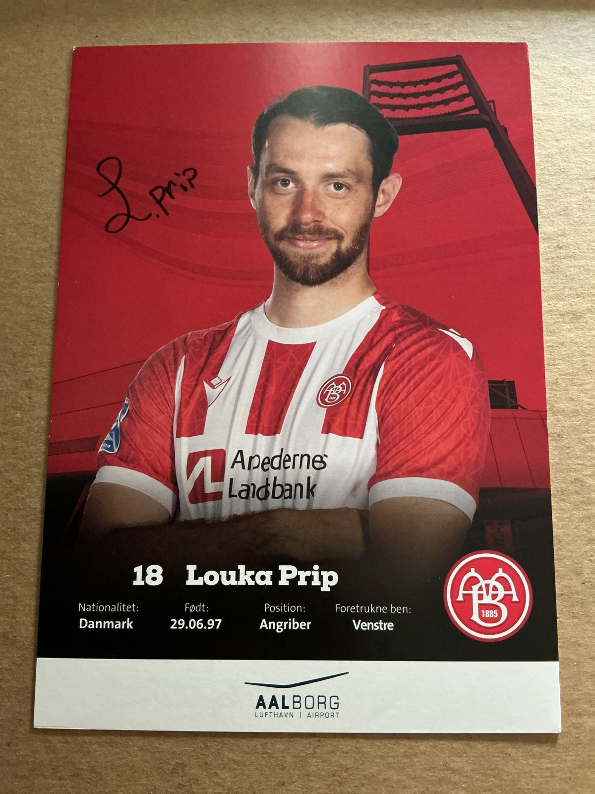 Louka Prip, Denmark 🇩🇰 Aalborg BK 2022/23 hand signed - Autographs-World