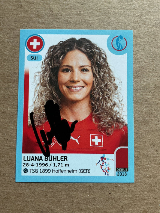 Luana Bühler, Switzerland 🇨🇭 UEFA Women’s Euro Cup 2022 Panini hand signed - Autographs-World