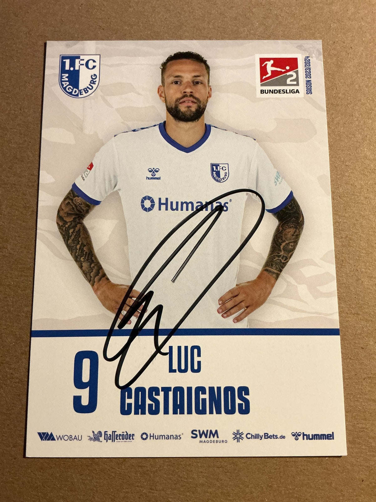 Luc Castaignos, Netherlands 🇳🇱 1.FC Magdeburg 2023/24 hand signed - Autographs-World