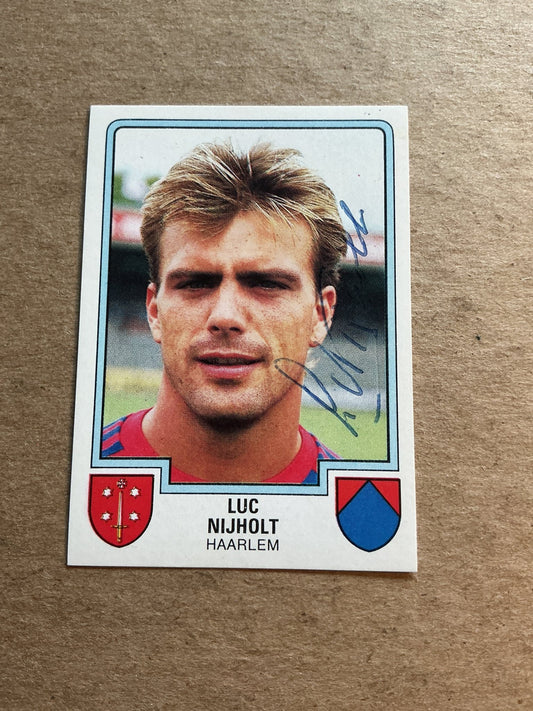 Luc Nijholt, Netherlands 🇳🇱 HFC Haarlem 1986 Panini hand signed - Autographs-World