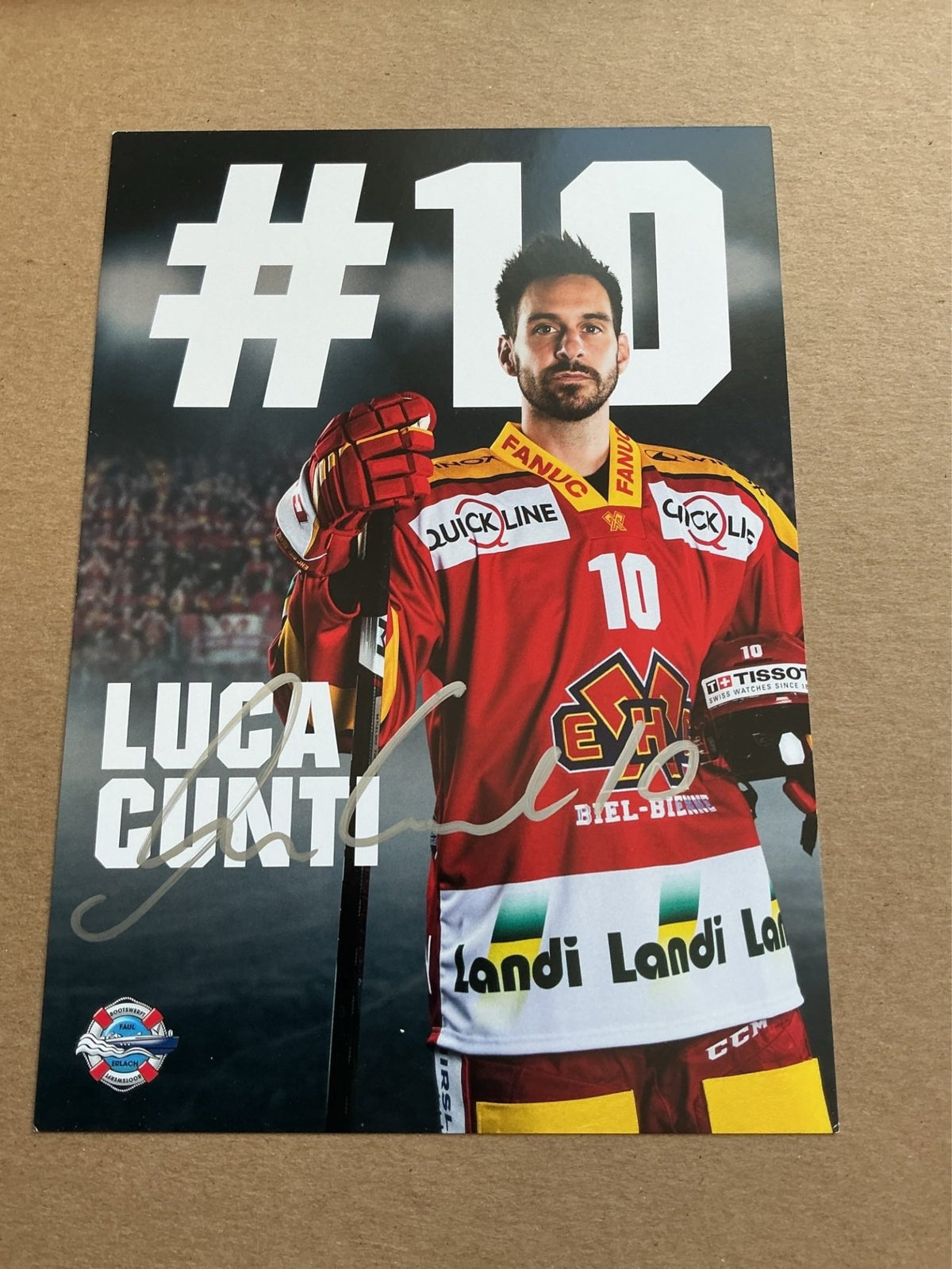 Luca Cunti, Switzerland 🇨🇭 EHC Biel-Bienne 2023/24 hand signed - Autographs-World