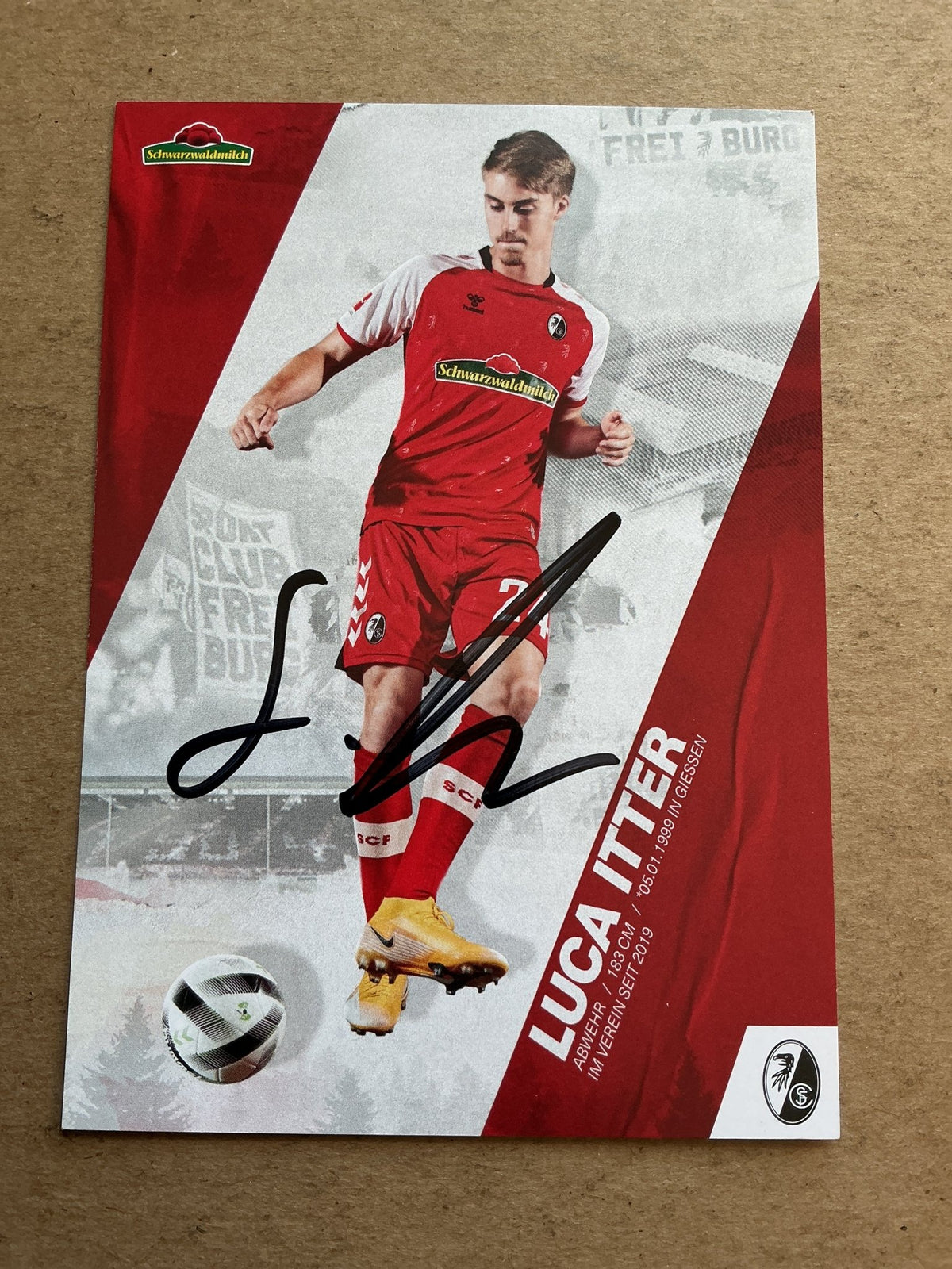 Luca Itter, Germany 🇩🇪 SC Freiburg 2020/21 hand signed - Autographs-World