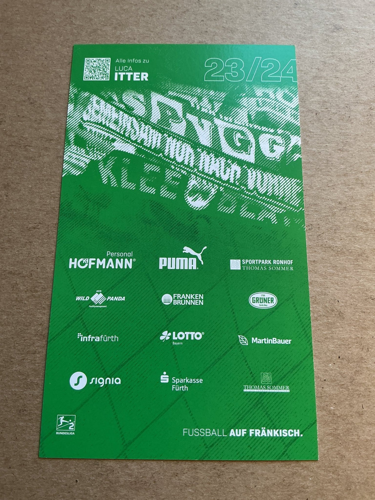 Luca Itter, Germany 🇩🇪 SpVgg Greuther Fürth 2023/24 hand signed - Autographs-World