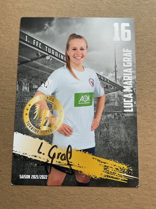 Luca Maria Graf, Germany 🇩🇪 1.FFC Turbine Potsdam 2021/22 hand signed - Autographs-World