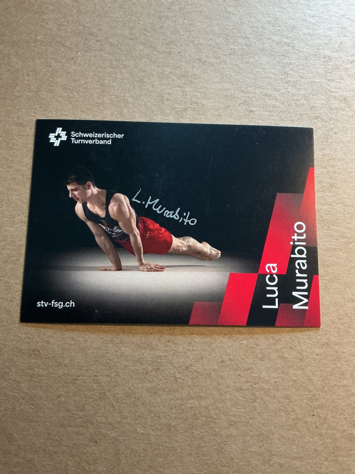 Luca Murabito, Switzerland 🇨🇭 Gymnastics Sports 2025 hand signed - Autographs-World