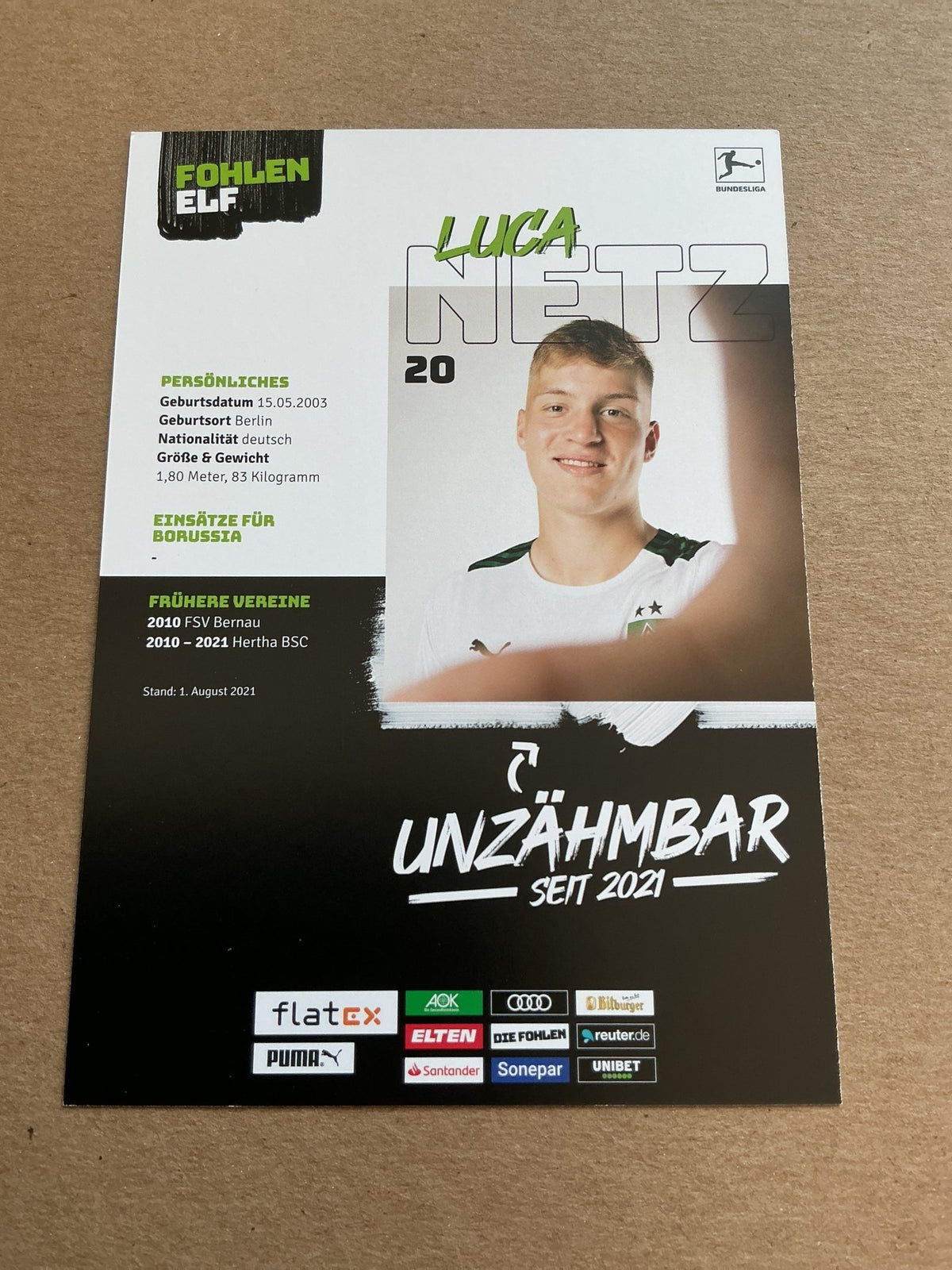 Luca Netz, Germany 🇩🇪 Borussia Mönchengladbach 2021/22 hand signed - Autographs-World