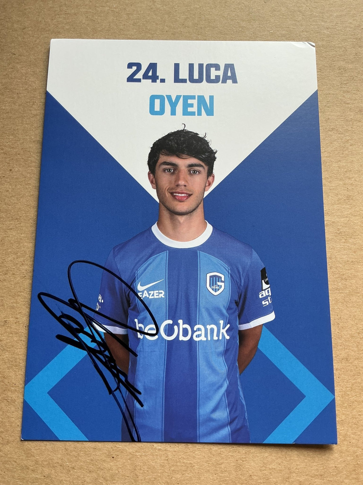 Luca Oyen, Belgium 🇧🇪 KRC Genk 2023/24 hand signed - Autographs-World