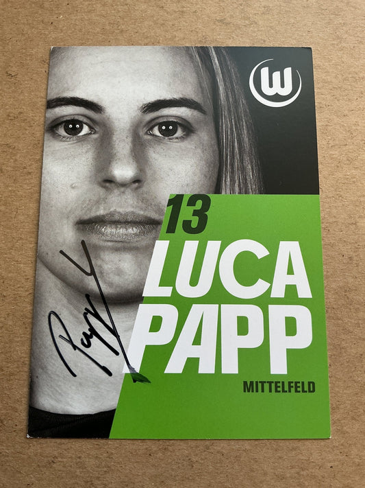 Luca Papp, Hungary 🇭🇺 VfL Wolfsburg 2025/26 hand signed - Autographs-World