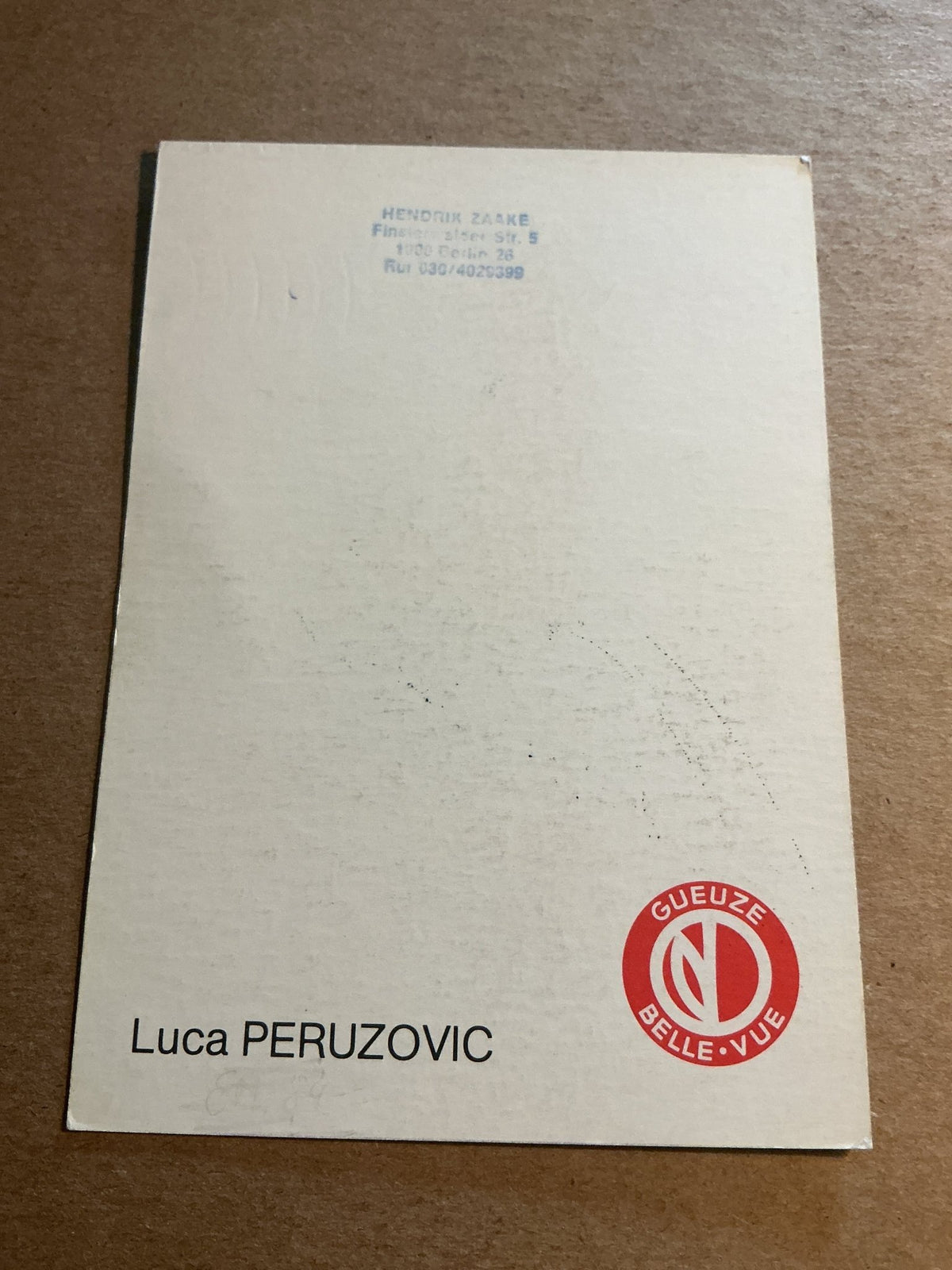 Luca Peruzovic, Croatia 🇭🇷 RSC Anderlecht 1983/84 hand signed - Autographs-World