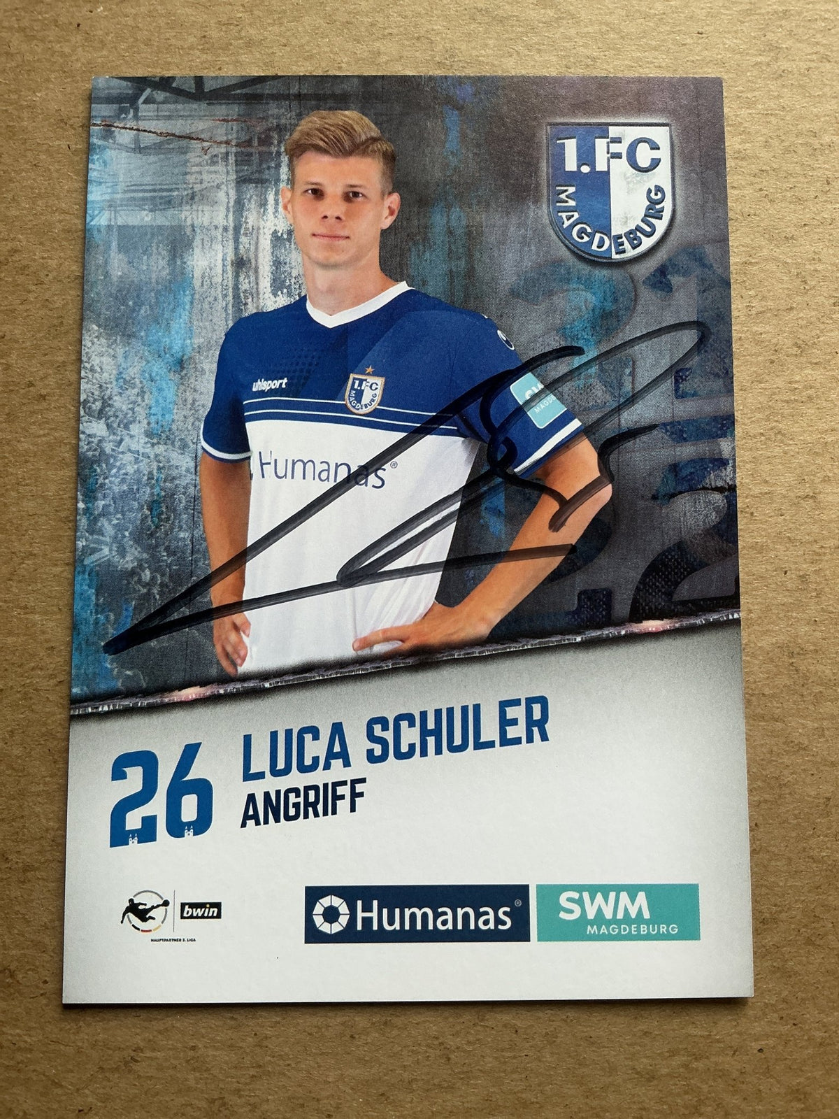 Luca Schuler, Germany 🇩🇪 1.FC Magdeburg 2021/22 hand signed - Autographs-World