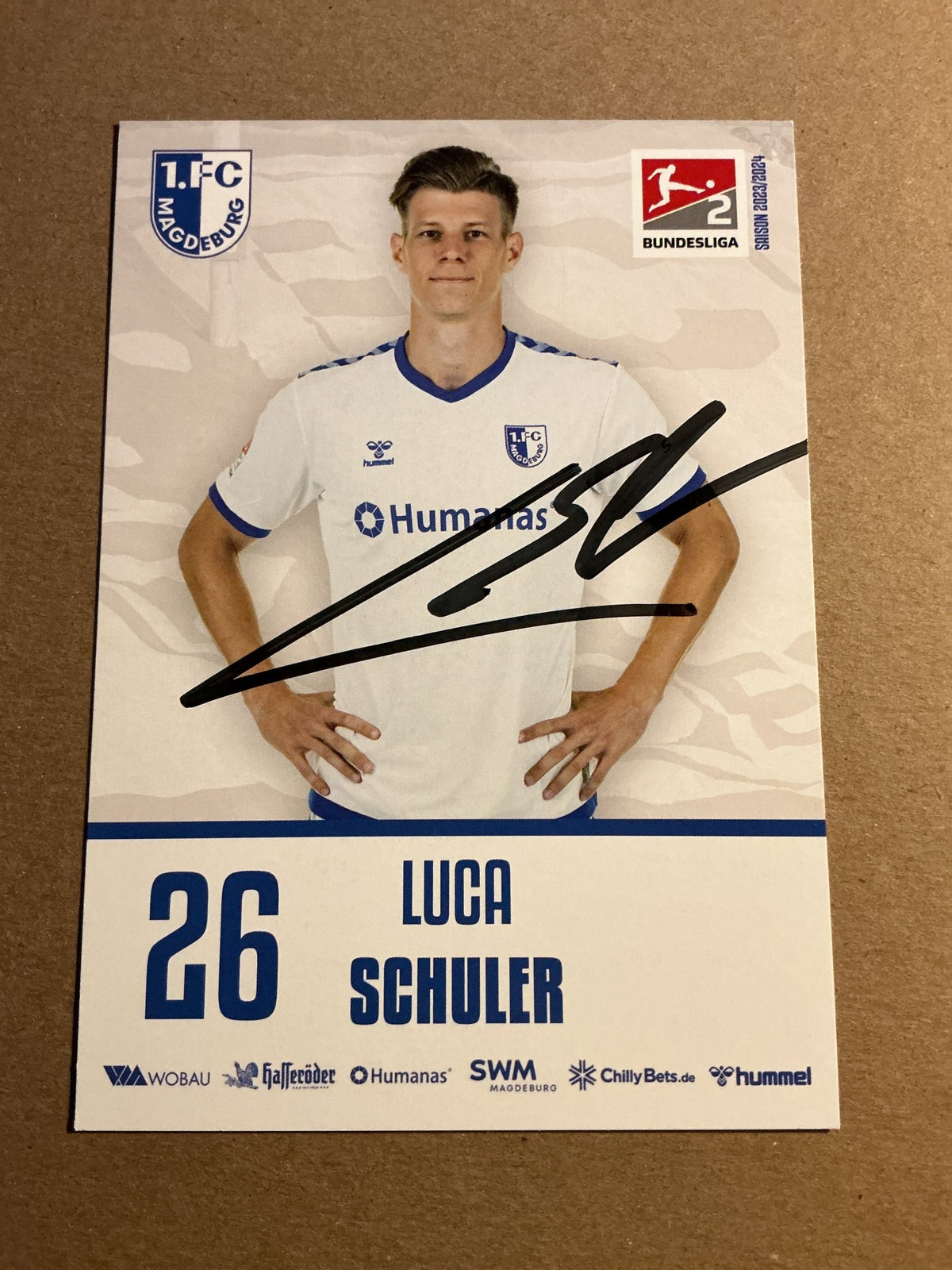 Luca Schuler, Germany 🇩🇪 1.FC Magdeburg 2023/24 hand signed - Autographs-World