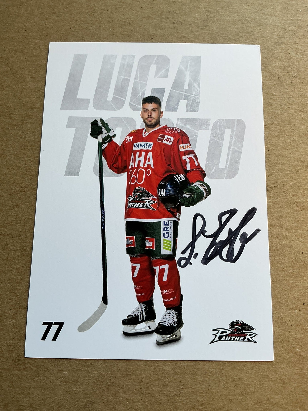 Luca Tosto, Germany 🇩🇪 Augsburg Panther 2023/24 hand signed - Autographs-World