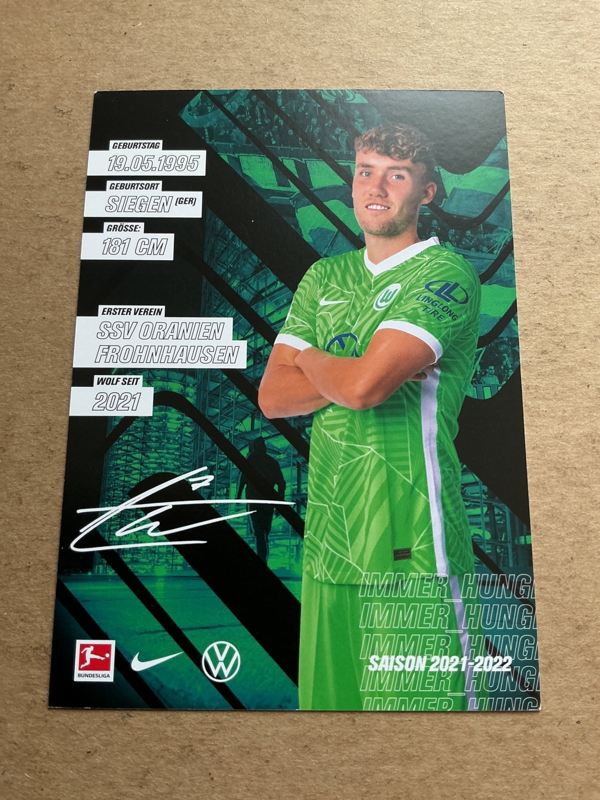 Luca Waldschmidt, Germany 🇩🇪 VfL Wolfsburg 2021/22 hand signed - Autographs-World