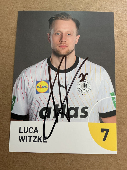 Luca Witzke, Germany 🇩🇪 Handball Sports 2025 hand signed - Autographs-World