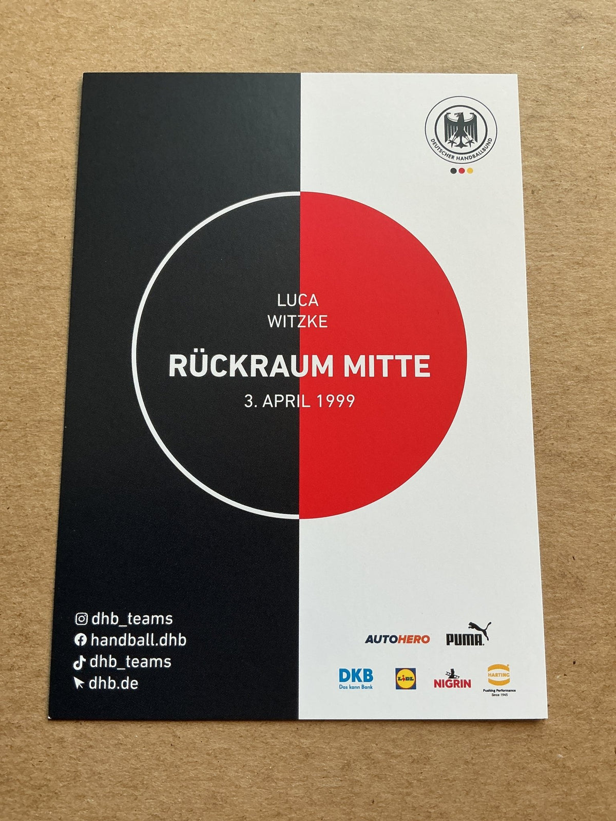 Luca Witzke, Germany 🇩🇪 Handball Summer Olympics 2024 hand signed - Autographs-World