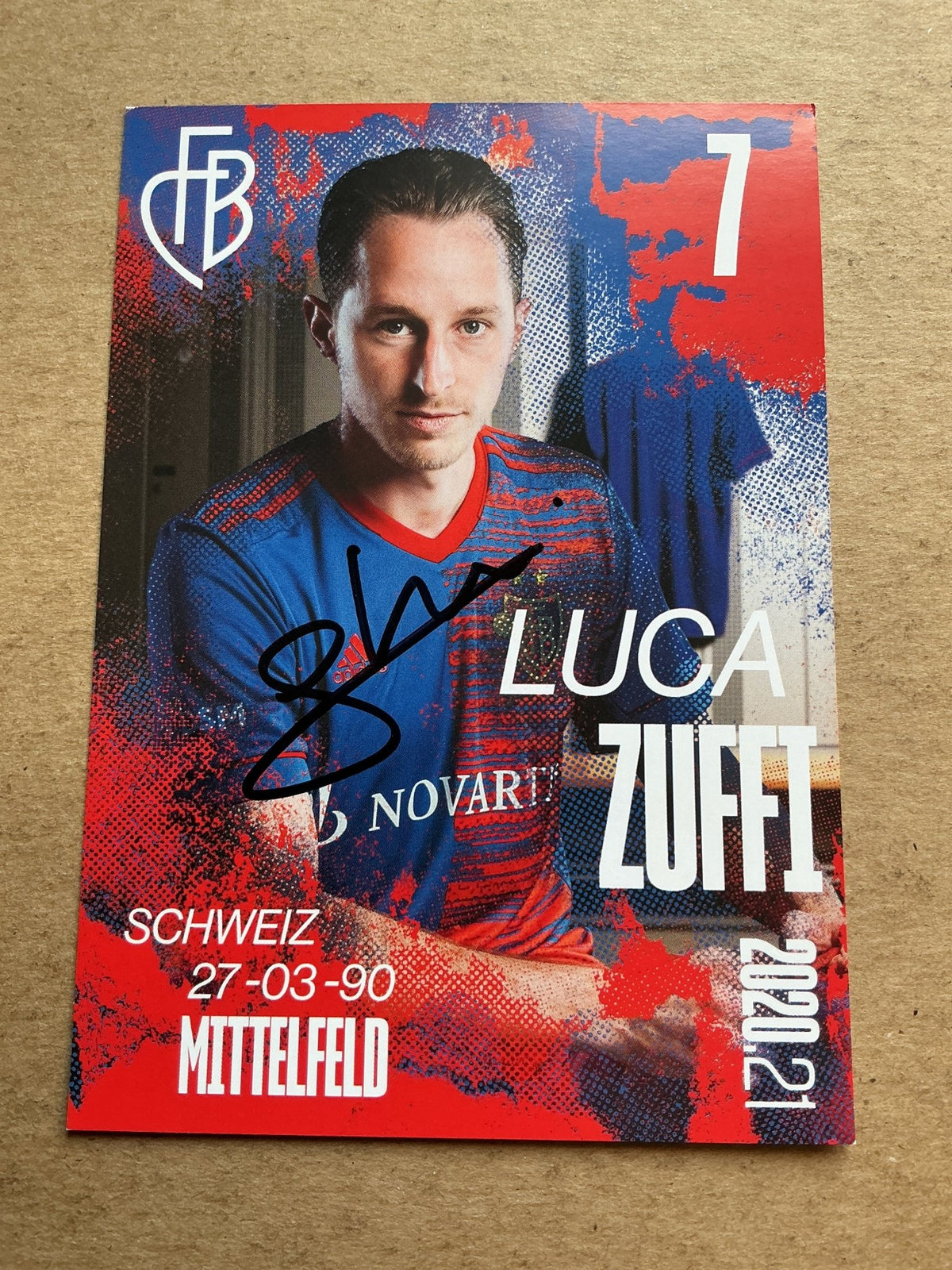 Luca Zuffi, Switzerland 🇨🇭 FC Basel 2020/21 hand signed - Autographs-World