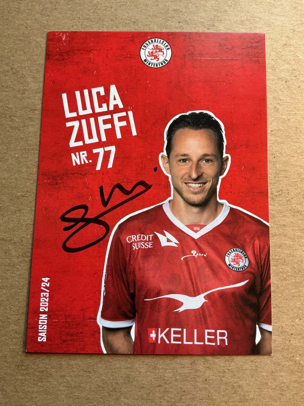 Luca Zuffi, Switzerland 🇨🇭 FC Winterthur 2023/24 hand signed - Autographs-World