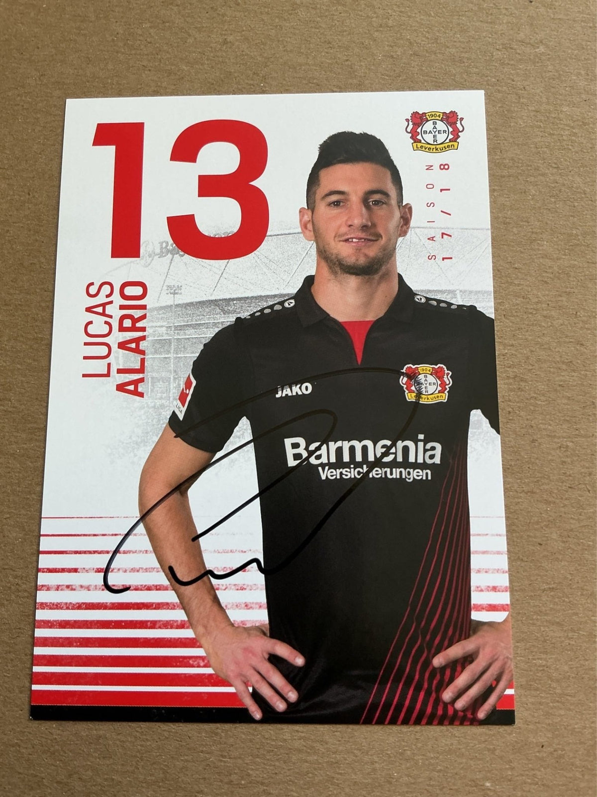 Lucas Alario, Argentina 🇦🇷 Bayer 04 Leverkusen 2017/18 hand signed - Autographs-World
