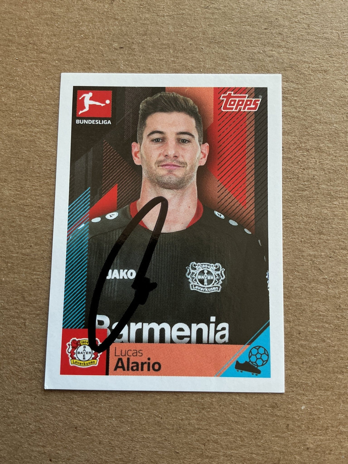 Lucas Alario, Argentina 🇦🇷 Bayer 04 Leverkusen 2020/21 Topps hand signed - Autographs-World
