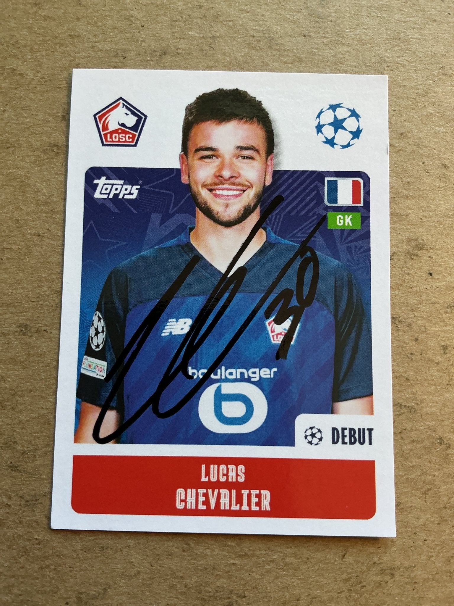 Lucas Chevalier, France 🇫🇷 Lille OSC 2024/25 Topps hand signed - Autographs-World