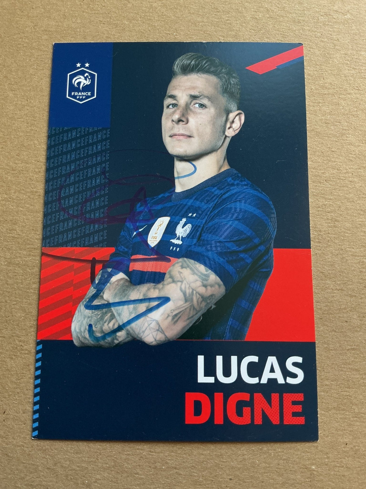 Lucas Digne, France 🇫🇷 UEFA Euro Cup 2020 hand signed - Autographs-World