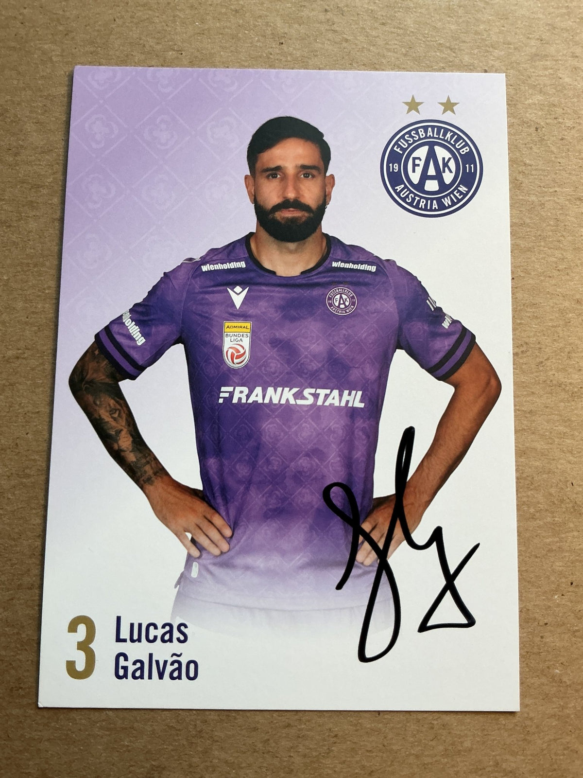 Lucas Galvao, Brazil 🇧🇷 Austria Wien 2024/25 hand signed - Autographs-World