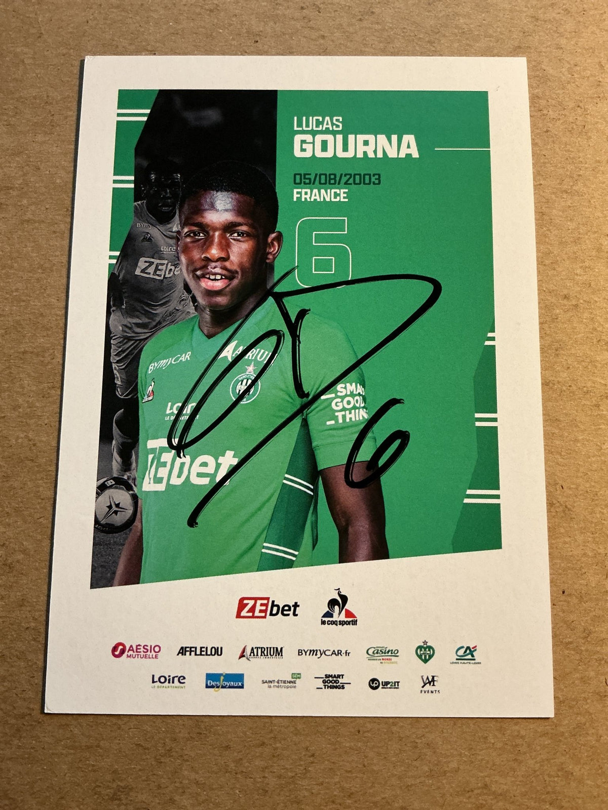 Lucas Gourna, France 🇫🇷 AS Saint-Étienne 2021/22 hand signed - Autographs-World