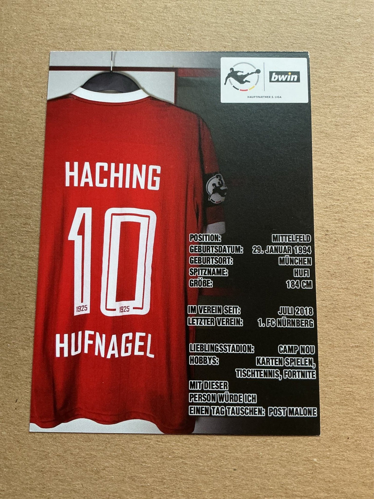 Lucas Hufnagel, Germany 🇩🇪 SpVgg Unterhaching 2019/20 hand signed - Autographs-World