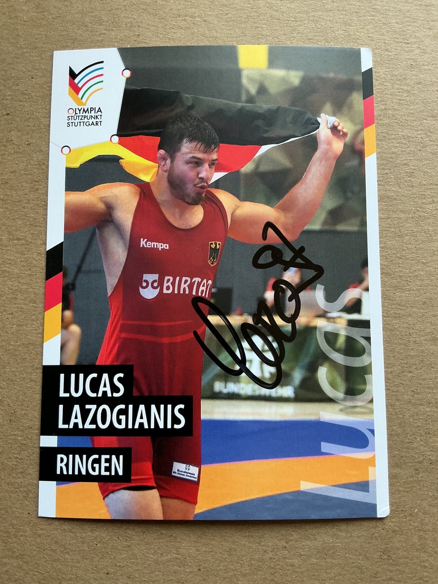 Lucas Lazogianis, Germany 🇩🇪 Wrestling Summer Olympics 2024 hand signed - Autographs-World