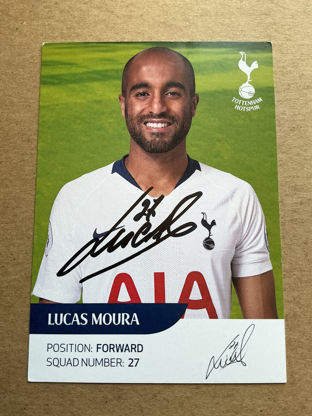 Lucas Moura, Brazil 🇧🇷 Tottenham Hotspur 2018/19 hand signed - Autographs-World