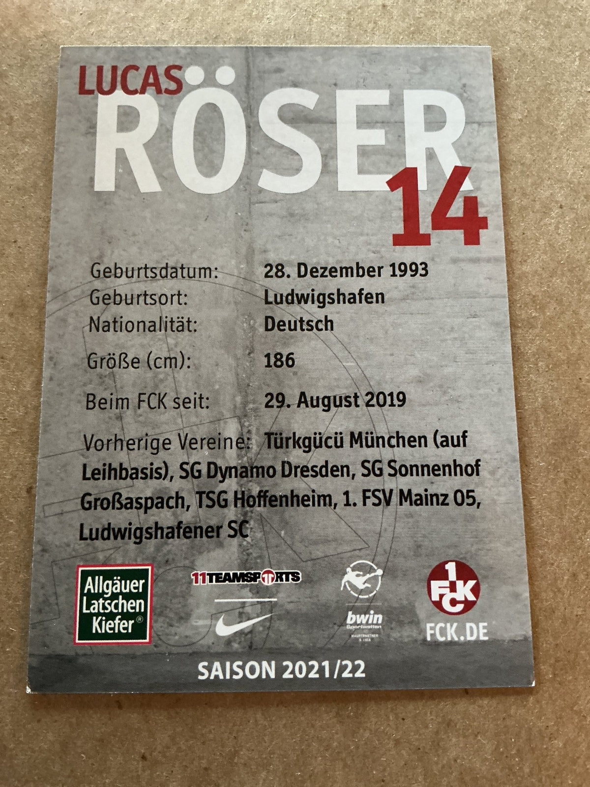 Lucas Röser, Germany 🇩🇪 1.FC Kaiserslautern 2021/22 hand signed - Autographs-World