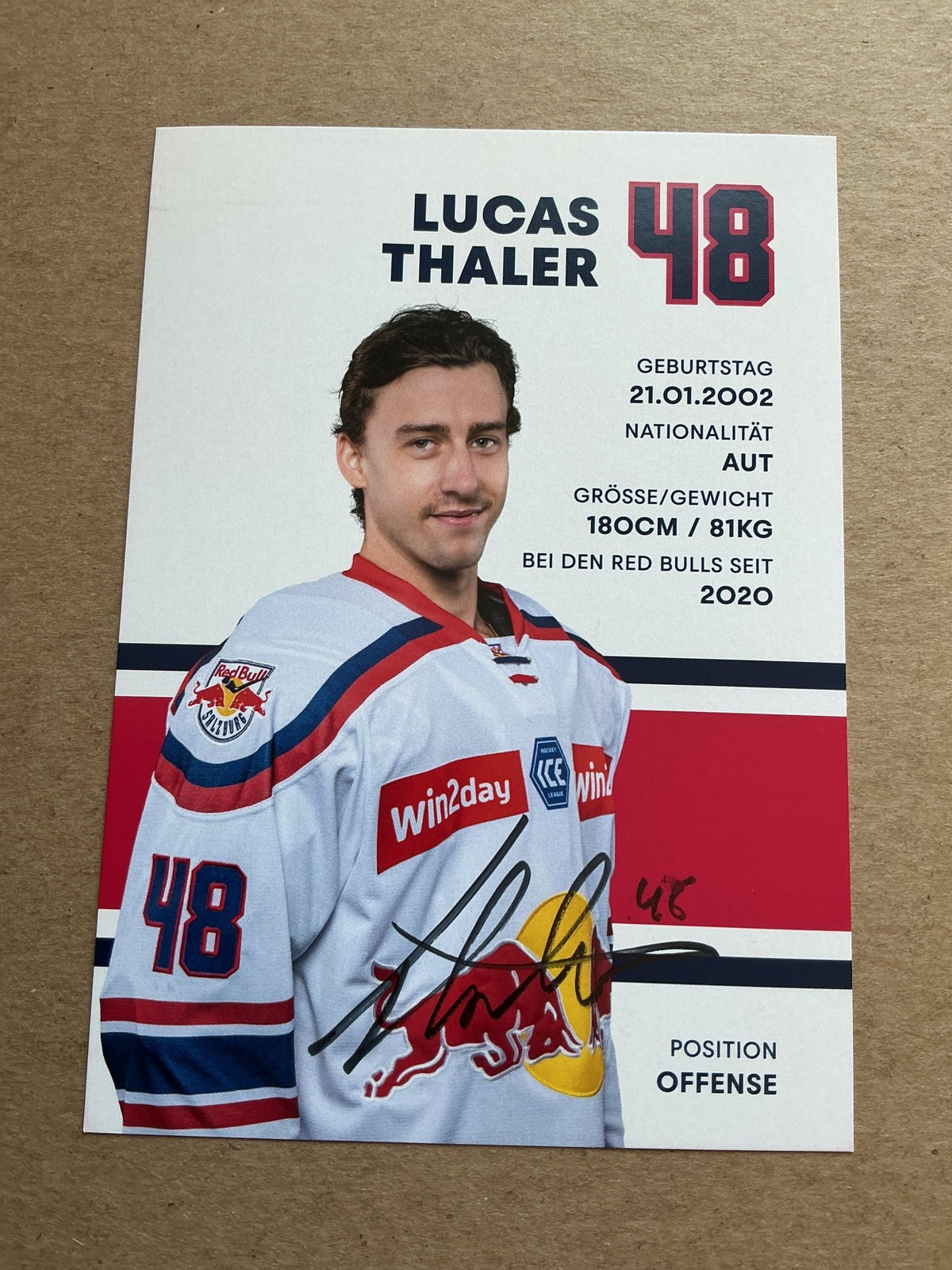 Lucas Thaler, Austria 🇦🇹 EC Red Bull Salzburg 2024/25 hand signed - Autographs-World