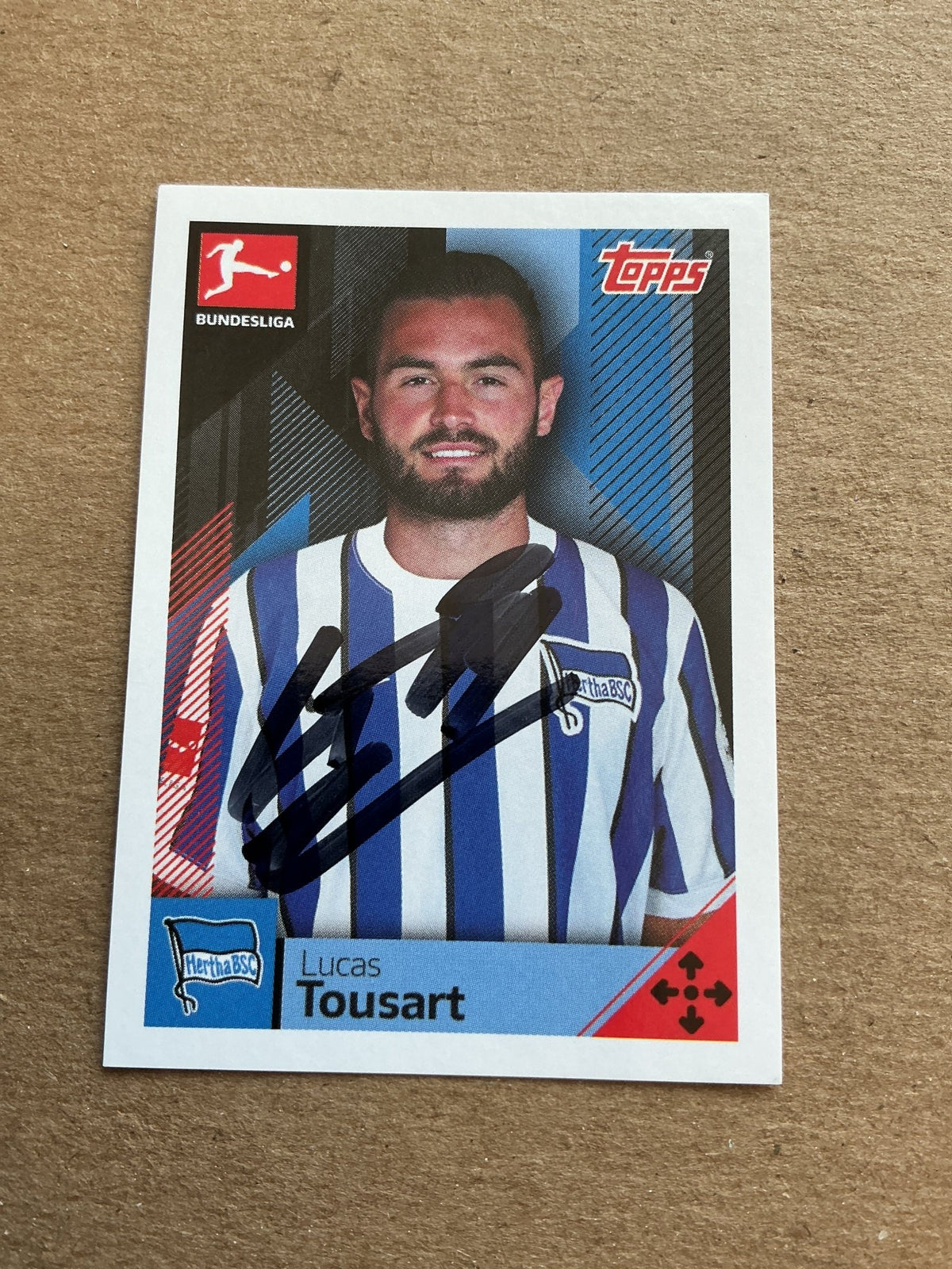 Lucas Tousart, France 🇫🇷 Hertha BSC Berlin 2020/21 Topps hand signed - Autographs-World
