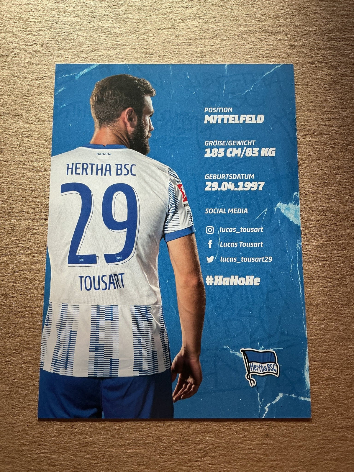 Lucas Tousart, France 🇫🇷 Hertha BSC Berlin 2021/22 hand signed - Autographs-World