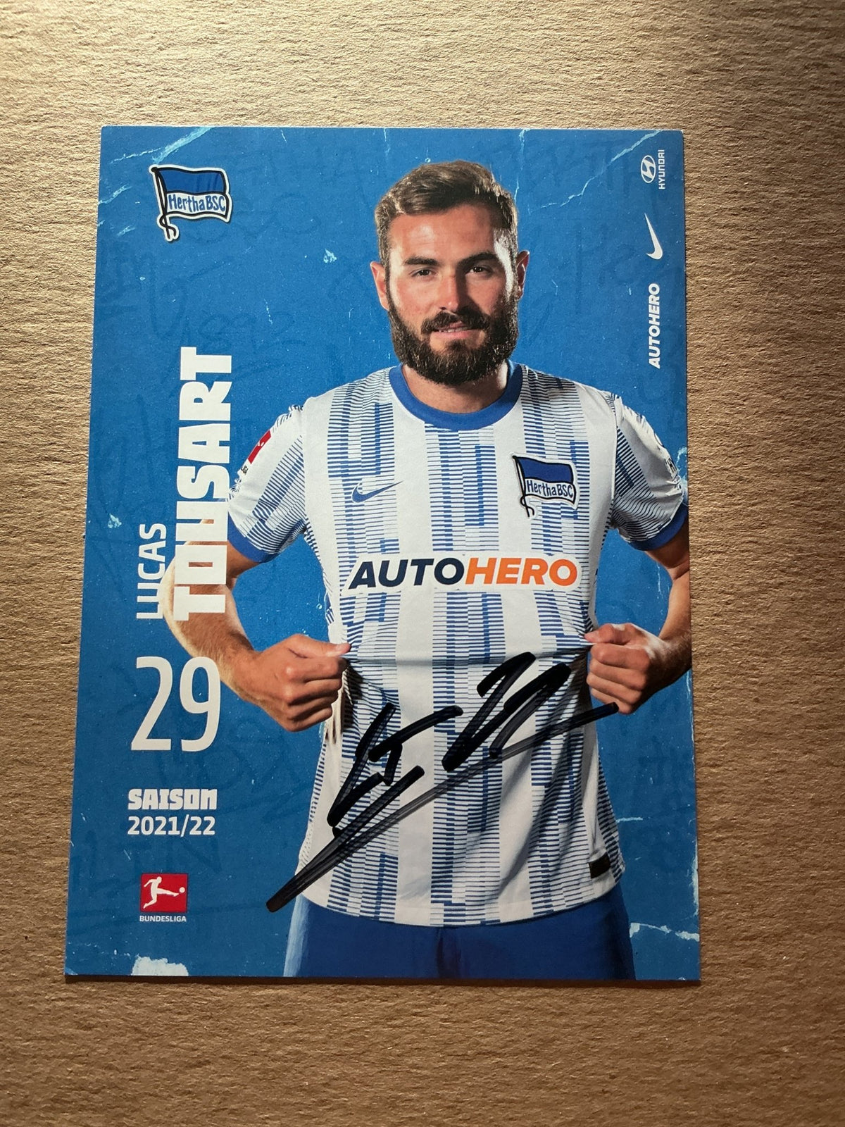 Lucas Tousart, France 🇫🇷 Hertha BSC Berlin 2021/22 hand signed - Autographs-World