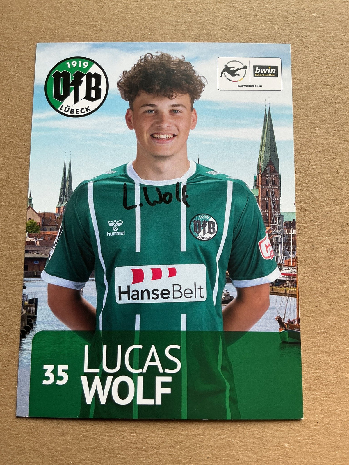 Lucas Wolf, Germany 🇩🇪 VfB Lübeck 2020/21 hand signed - Autographs-World