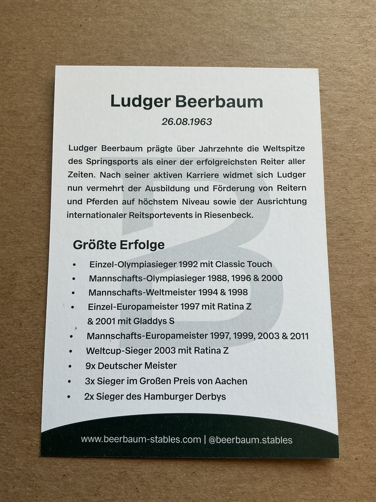 Ludger Beerbaum, Germany 🇩🇪 Equestrian Sports 2025 hand signed - Autographs-World
