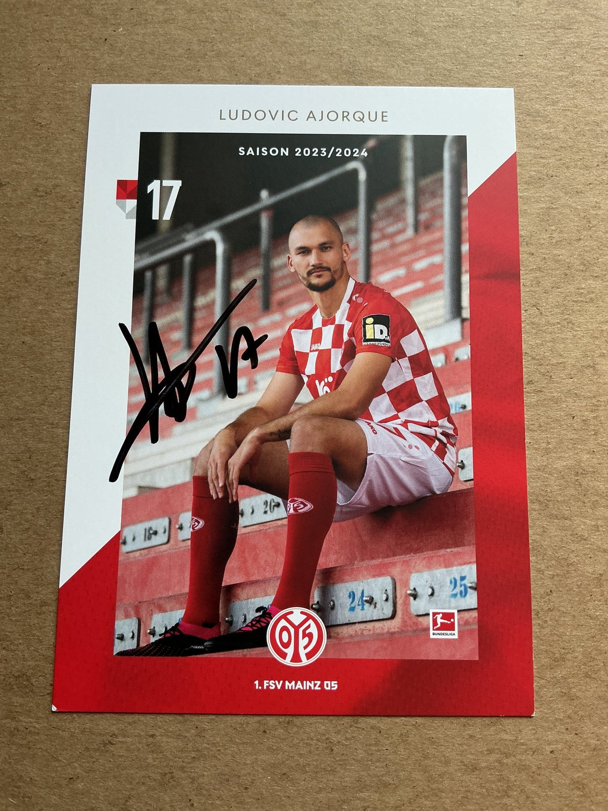 Ludovic Ajorque, France 🇫🇷 FSV Mainz 05 2023/24 hand signed - Autographs-World