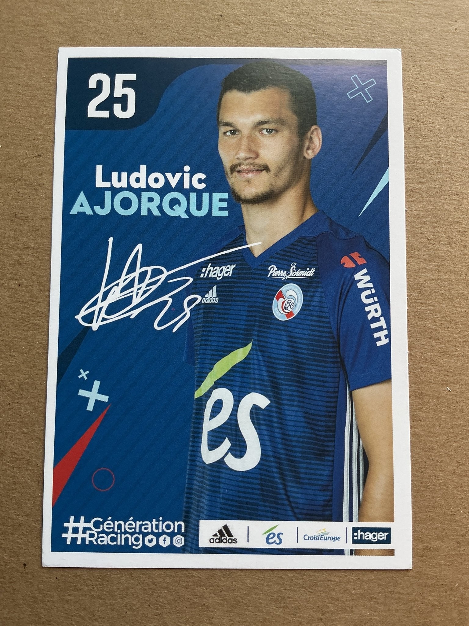 Ludovic Ajorque, France 🇫🇷 RC Strasbourg 2019/20 hand signed - Autographs-World