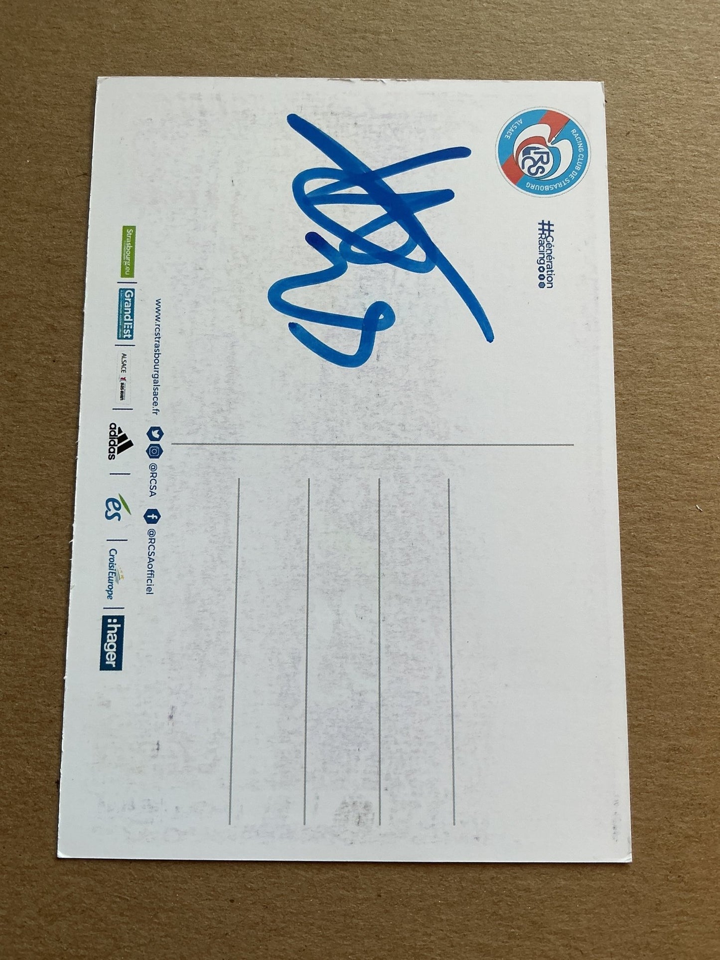 Ludovic Ajorque, France 🇫🇷 RC Strasbourg 2019/20 hand signed - Autographs-World