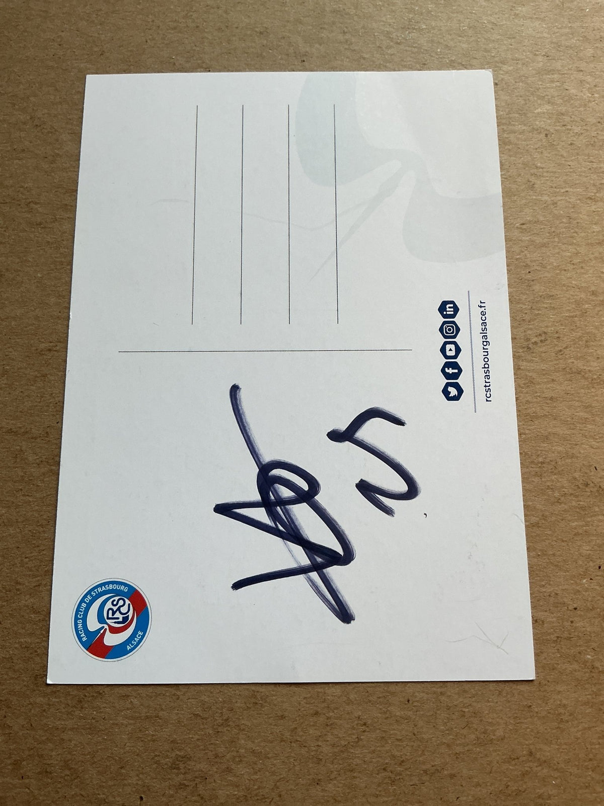 Ludovic Ajorque, France 🇫🇷 RC Strasbourg 2020/21 hand signed - Autographs-World